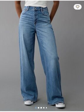 American Eagle Outfitters Light Blue High-Rise Wide Leg Jeans
